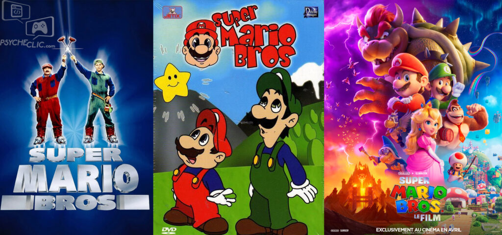 Super Mario Bros, affiches des films et dessin animé